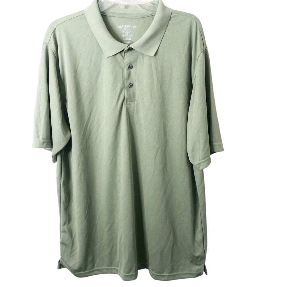 Cross & Windsor NWT Men's Short Sleeve Polo Golf Shirt Sage Green Size XL